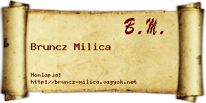 Bruncz Milica névjegykártya